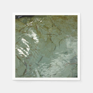 Water-Covered Rock Slab Nature Photo Napkin