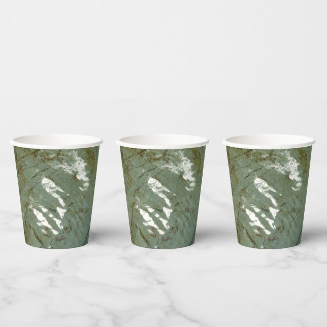 Water-Covered Rock Slab Nature Photo Paper Cups (Multi)