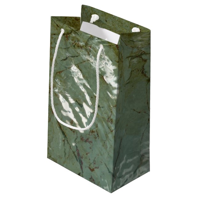 Water-Covered Rock Slab Nature Photo Small Gift Bag (Back Angled)