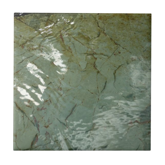 Water-Covered Rock Slab Nature Photo Tile (Front)