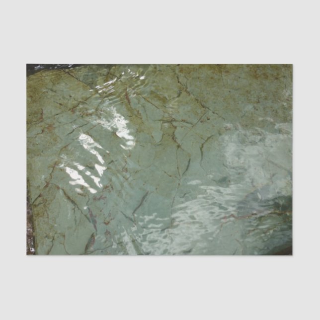 Water-Covered Rock Slab Nature Photo Tissue Paper (Front)