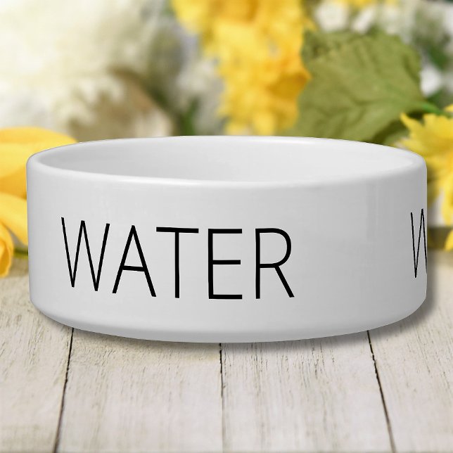 Water Custom Simple Text Pet Bowl (Creator Uploaded)
