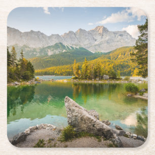 Water Dachstein Mountains Lake Germany Square Paper Coaster