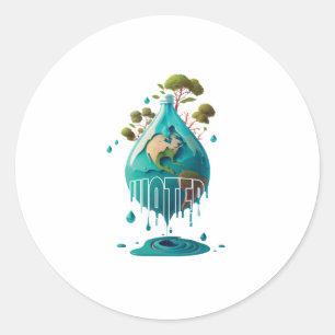 water day classic round sticker
