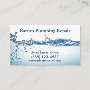 Water Design Professional Plumbing Service Business Card