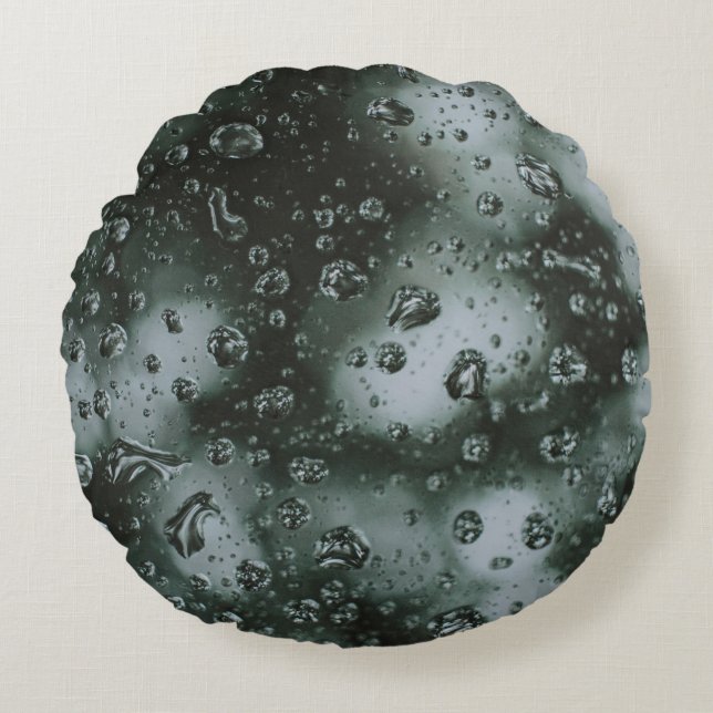 Water dew on glass round cushion (Front)
