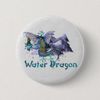 Water Dragon 6 Cm Round Badge