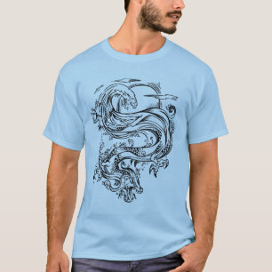 Water Dragon Sketch Style T-Shirt