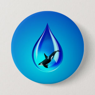 Water Drop and Orca 7.5 Cm Round Badge