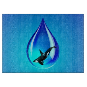 Water Drop and Orca Cutting Board