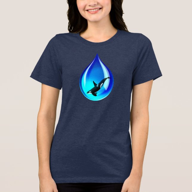 Water Drop and Orca Tri-Blend Shirt (Front)