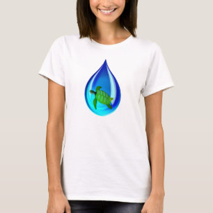 Water Drop and Sea Turtle T-Shirt