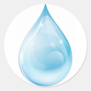 Water drop classic round sticker