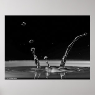 Water drop collision in black & white poster