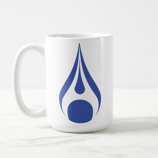 Water Drop design on  white mug (Left)