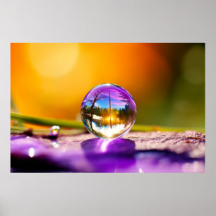 Water Drop Dewdrop Nature Serene Calm Poster