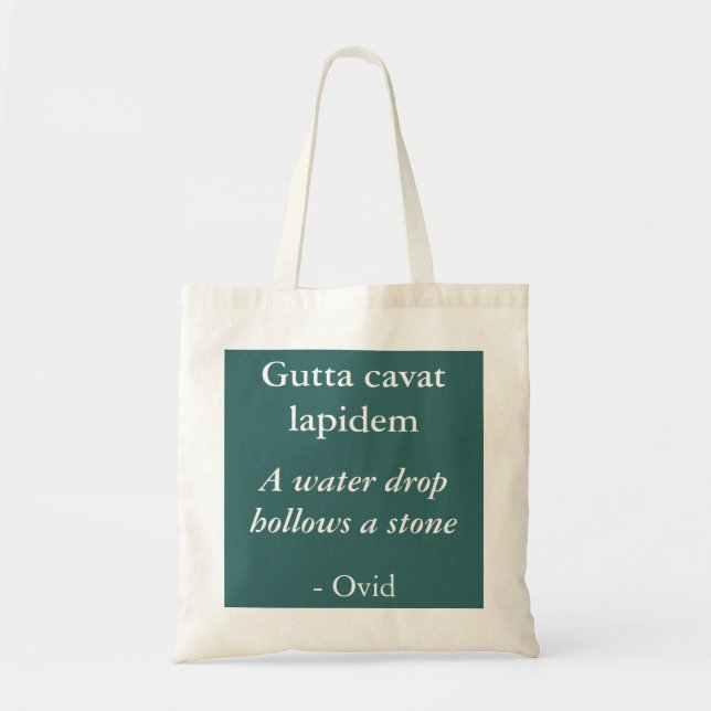 Water drop hollows a stone - Ovid quote Tote Bag (Front)
