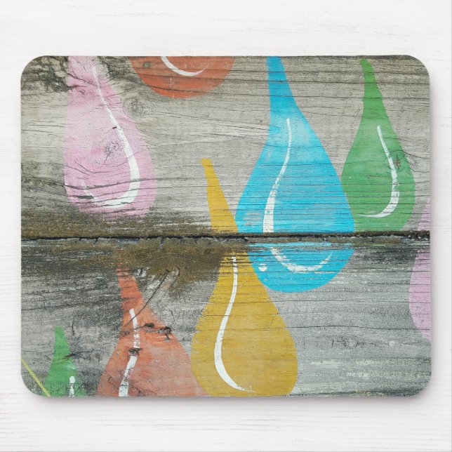 Water Drop Pattern On Wood Mouse Pad (Front)