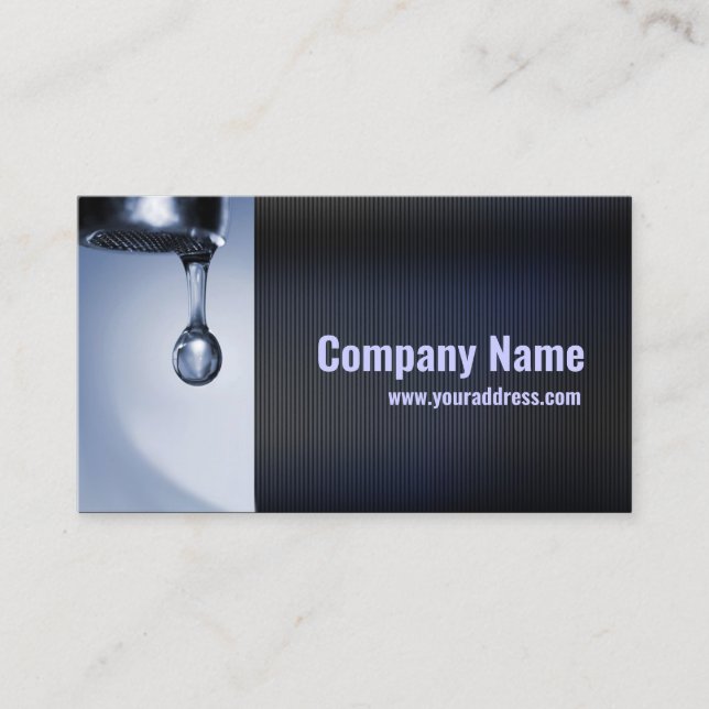 Water Drop Plumber Business Card (Front)