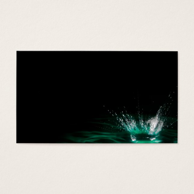 Water droplet splash on black background (Front)