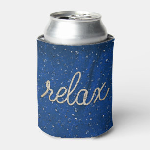 Water Droplet with Rope Relax Text Can Cooler