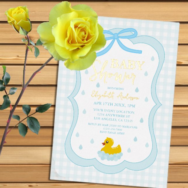 Water Droplets Gingham Boy Baby Shower (Creator Uploaded)