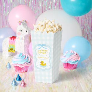 Water Droplets Gingham Boy Baby Shower Favour Box
