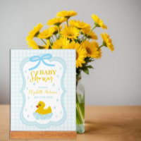 Water Droplets Gingham Boy Baby Shower Welcome