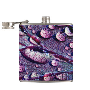 Water Droplets Hip Flask