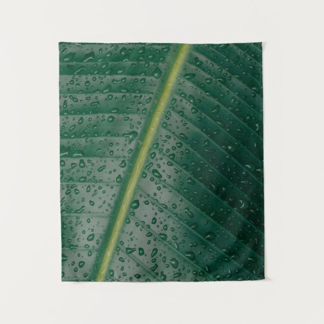 Water droplets on banana leaf tapestry (Front)