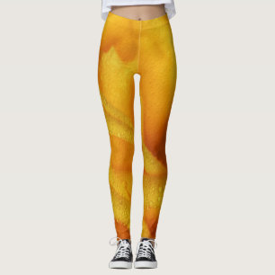 Water Droplets on Elegant Yellow Rose Leggings
