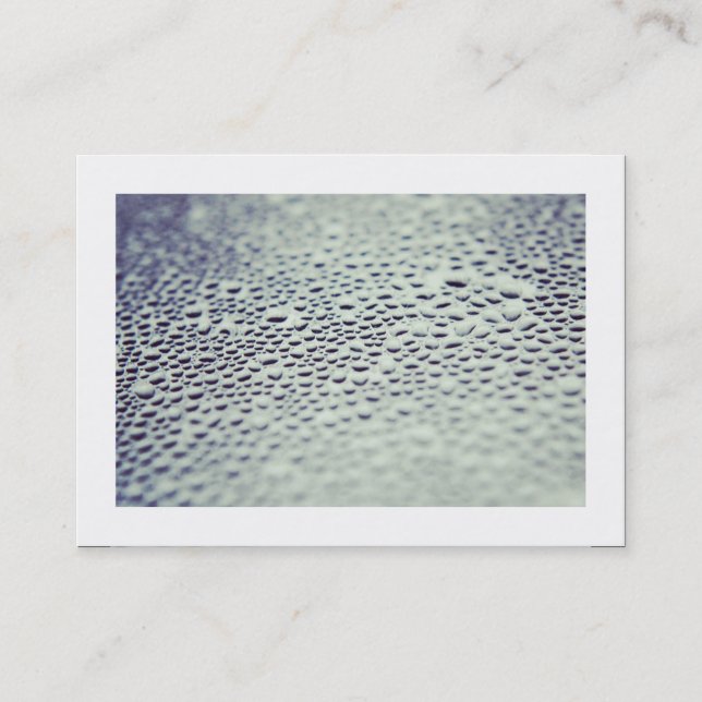 Water Droplets on Glass 01 (Bordered) Business Card (Front)