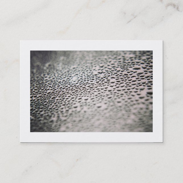 Water Droplets on Glass 02 (Bordered) Business Card (Front)