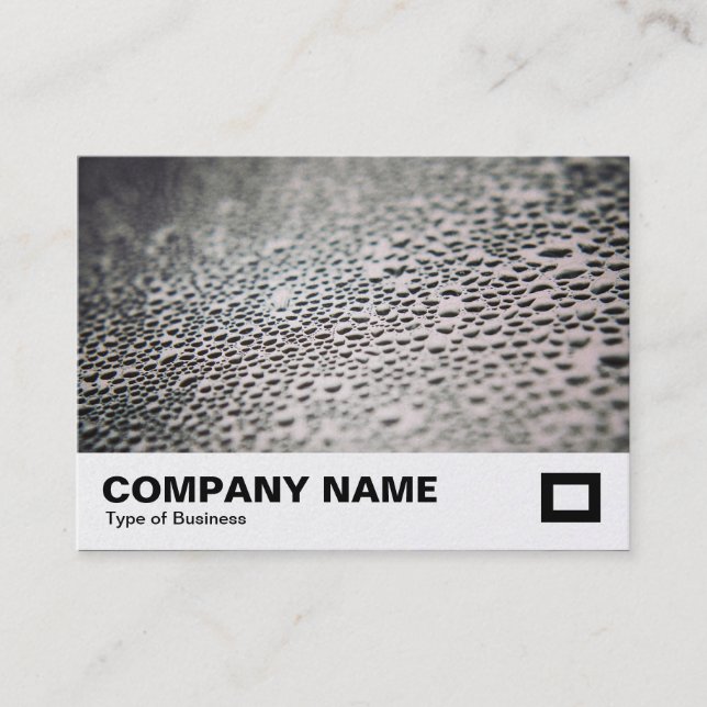 Water Droplets on Glass 02 (Platinum) Business Card (Front)