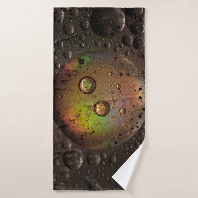 Water droplets on glass panel bath towel (Bath Towel)