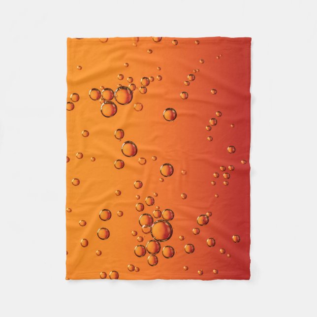 Water droplets on orange surface fleece blanket (Front)