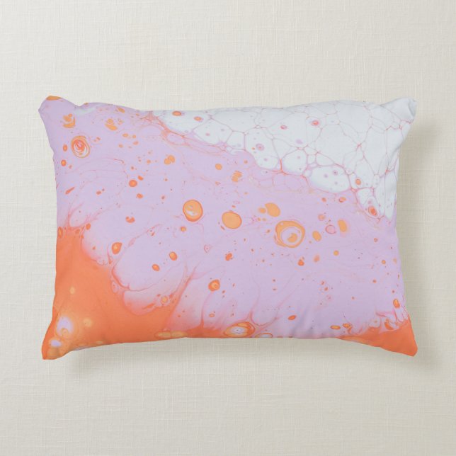 WATER DROPLETS ON RED SURFACE DECORATIVE CUSHION (Front)