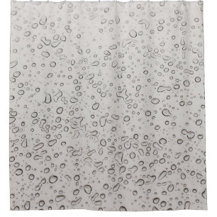 Water droplets shower curtain