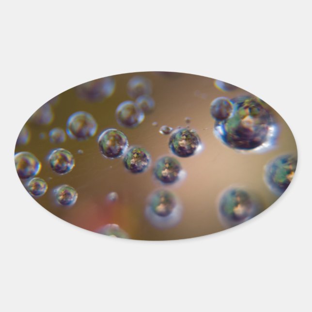 Water Droplets-Water in Motion Oval Sticker (Front)