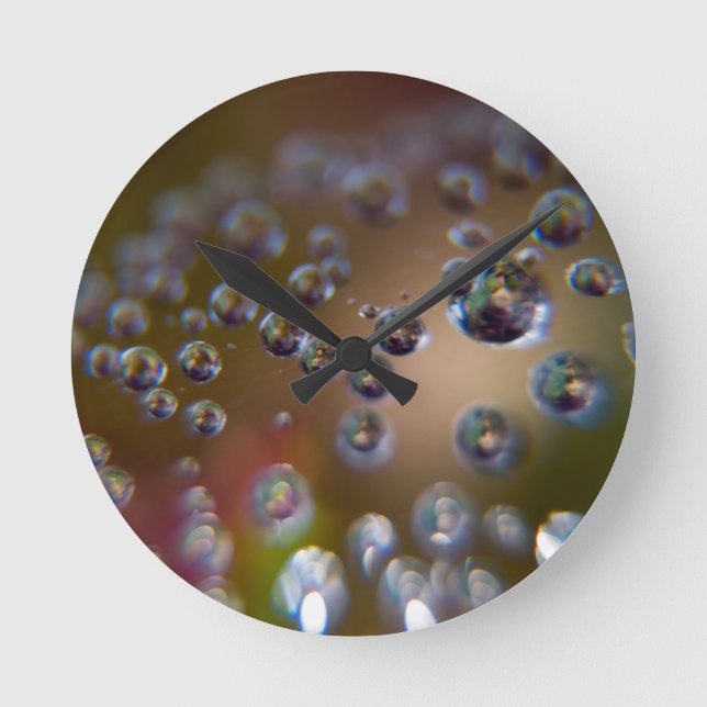 Water Droplets-Water in Motion Round Clock (Front)