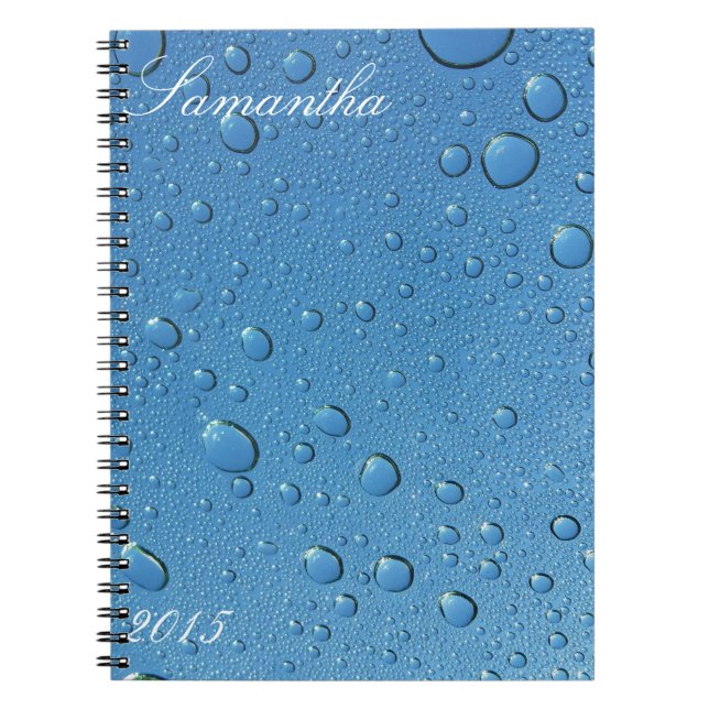 Water Droplets with Blue Sky Notebook (Front)