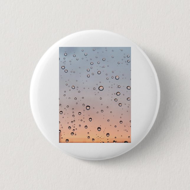 Water drops 6 cm round badge (Front)