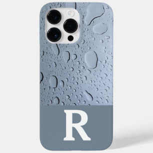 Water Drops Abstract Monogram Initials Grey Custom Case-Mate iPhone 14 Pro Max Case