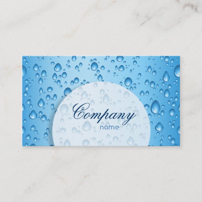 Water Drops Business Card (Front)