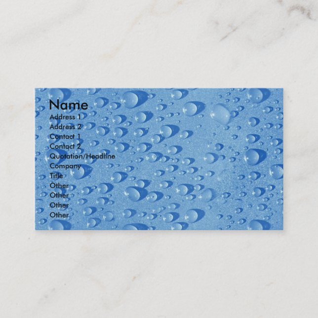 Water drops business card (Front)