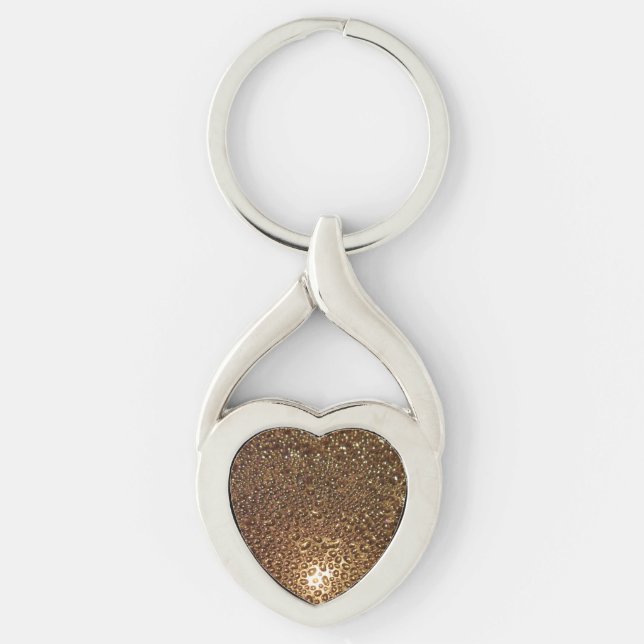 Water Drops Heart Keychain (Front)