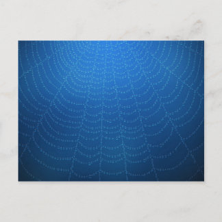 Water drops on a spider web (Blue) Postcard
