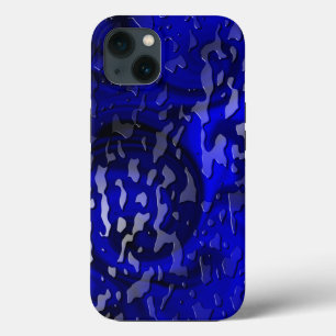 Water Drops on Blue Swirl iPhone 13 Case