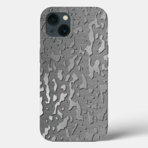 Water Drops on Brushed Metal iPhone 13 Case