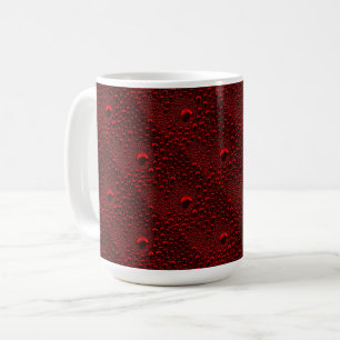 Water Drops on Crimson Metal Coffee Mug